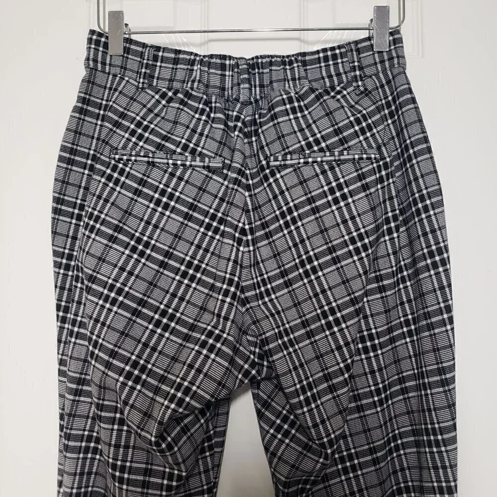 Hot Topic Plaid Pants Black Y2K Emo Punk Goth Stretch Trousers Womens Medium